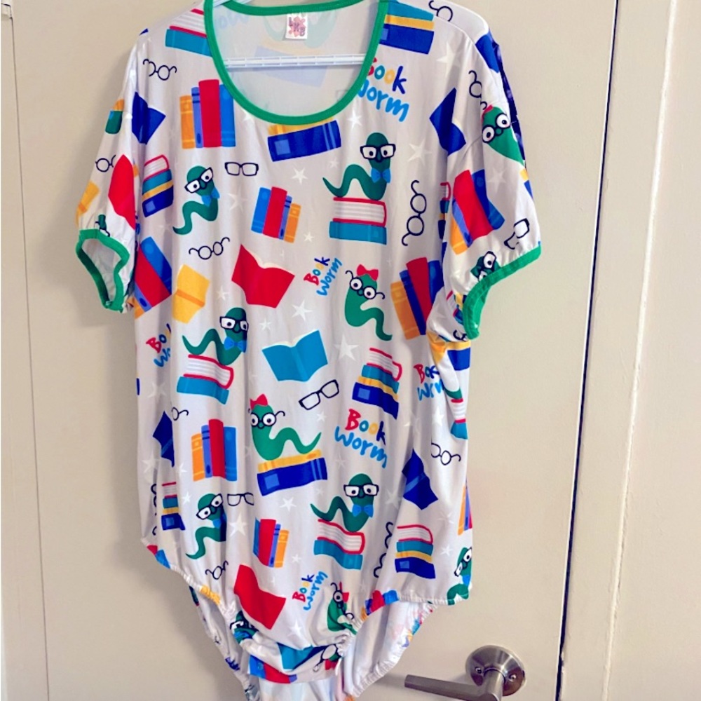 LKB book worm adult onesie